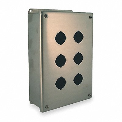 Pushbutton Enclosure 30mm 6 Holes Steel