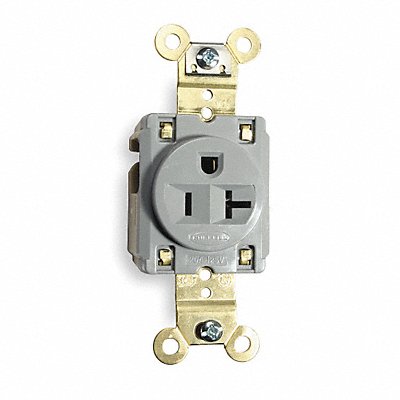 Receptacle Gray 20 A 2P3W Back Side 1PK