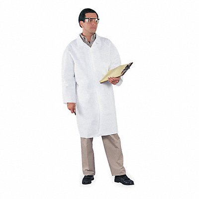 Disp. Lab Coat L Microporous White PK30