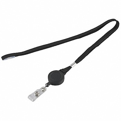 D0076 Flat Neck Cord and Reel Black