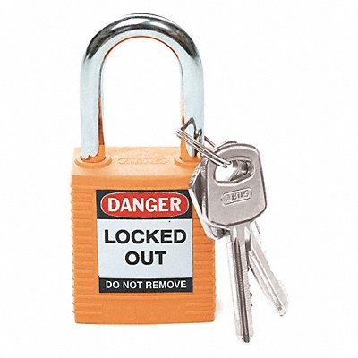 D1949 Lockout Padlock KD Orange 1-3/4 H