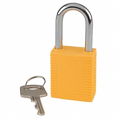 D1951 Lockout Padlock KD Yellow 1-3/4 H PK6