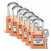 D1951 Lockout Padlock KD Orange 1-3/4 H PK6