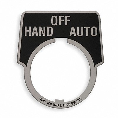 Legend Plate Hand/Off/Auto White/Black
