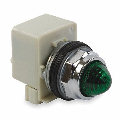 H4506 Pilot Light 30mm Chrome Green 120VAC