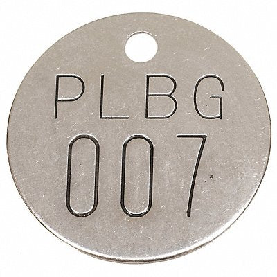 Numbered Valve Tag Silver PK25