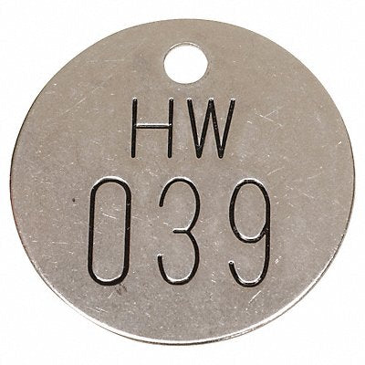 Numbered Valve Tag Silver PK25