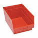 E5730 Shelf Bin Red Polypropylene 6 in