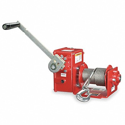 Hand Winch Worm Gear w/Brake 2000 lb.