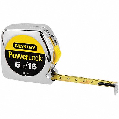 Tape Measure 3/4 In x 5m Chrome In/Ft/mm