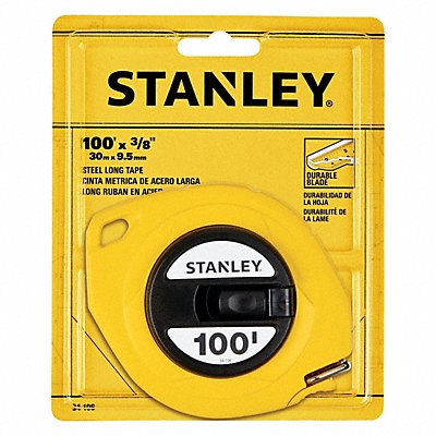 Long Tape Measure 3/8 In x 100 ft Yellow