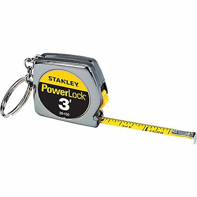 Key Chain Tape Measure 1/4Inx3 ft Chrome