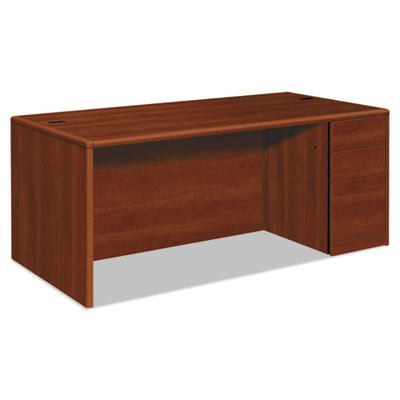 DESK,RT PED,2BOX,72"W,DBR