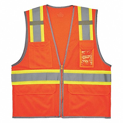 Two Tone Mesh Safety Vest Orange L/XL