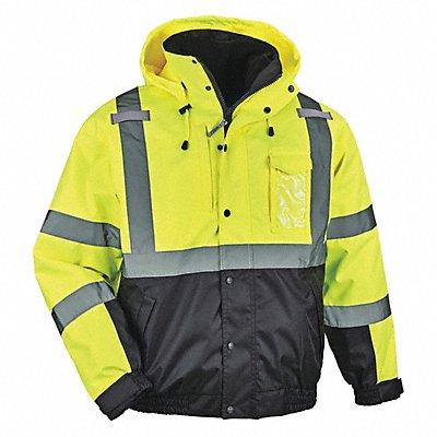 Hi Vis Bomber Jacket 3-in-1 Lime L