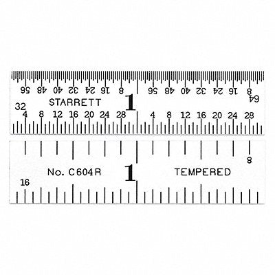 Ruler Spring-Tempered Steel 2 L x 1/2 W
