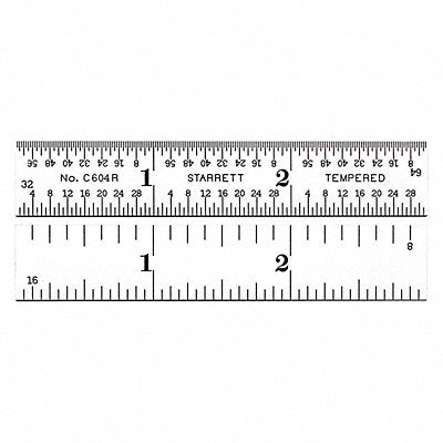 Ruler Spring-Tempered Steel 3 Lx9/16 W