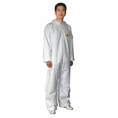 Collared Coveralls White M Elastic PK6