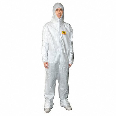Hooded Coveralls White 3XL Elastic PK6