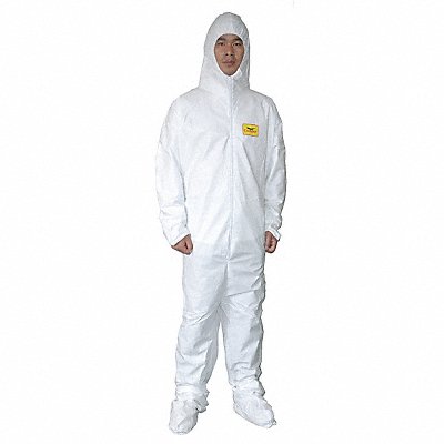 Coveralls L Wht Microporous Film Lam PK6