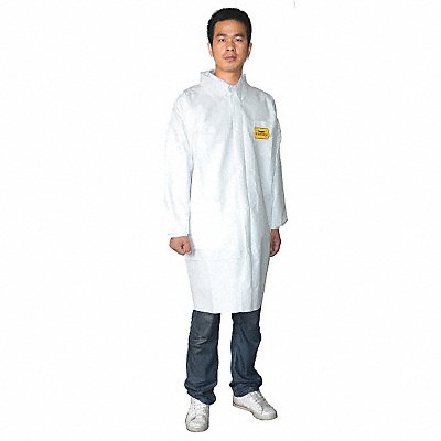 Lab Coat White Button L PK8