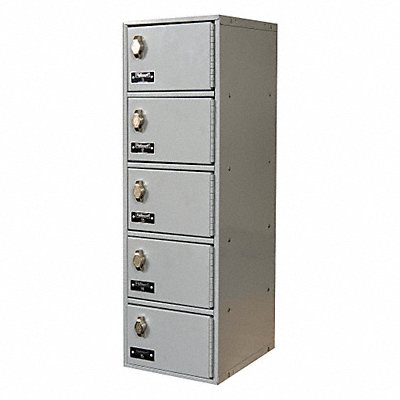 Locker 5x1Lckrs Lt Gry 30.5 x9 x12 