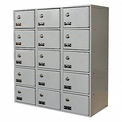 Locker 5x3Lckrs Lt Gry 30.5 x27 x12 