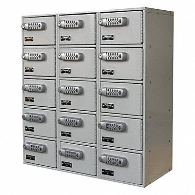 Locker 5x3Lckrs Lt Gry 30.5 x27 x12 