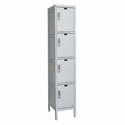 Box Locker Solid 1 Wide 4 Tier Gray