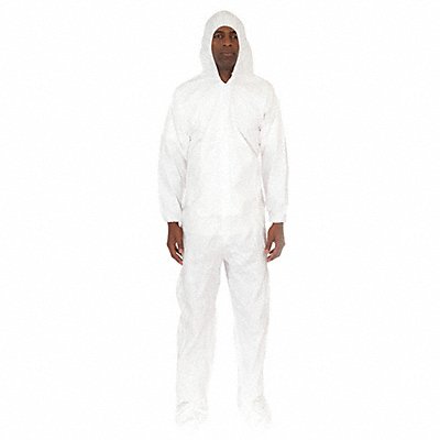 Hooded Coverall w/Boots White 2XL PK25