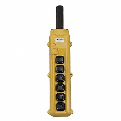 Pendant Station 6 Push Button NO Yellow
