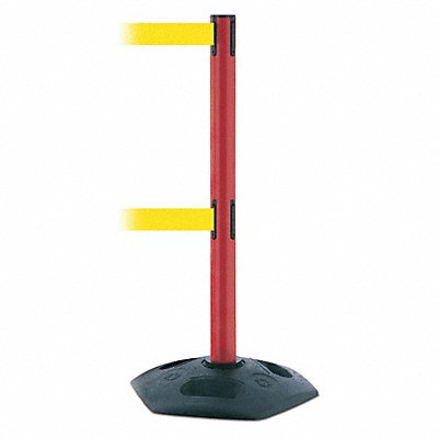 Barrier Post w/ Belt 7-1/2 ft L Yellow