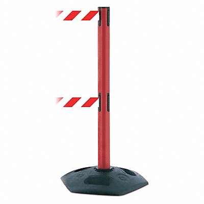 Barrier Post with Belt Red/White Striped