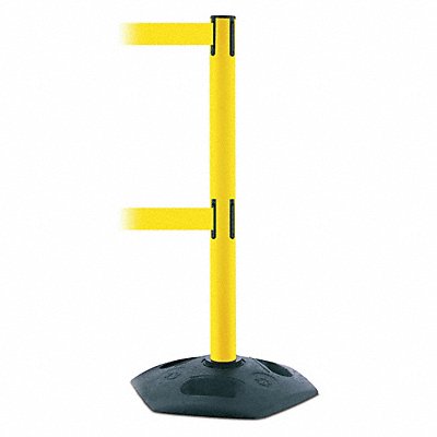 Barrier Post w/ Belt 7-1/2 ft L Yellow