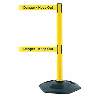 Barrier Post with Belt Yellow