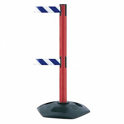 Barrier Post w/ Belt Blue/White Striped