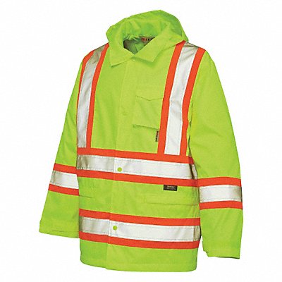 Rain Jacket with Hood Hi-Vis Yllw/Gr 3XL
