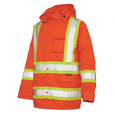 Rain Jacket with Hood Hi-Vis Orng S