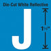 Die-Cut Reflective Letter Label J PK5