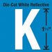 Die-Cut Reflective Letter Label K PK5