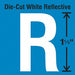 Die-Cut Reflective Letter Label R PK5