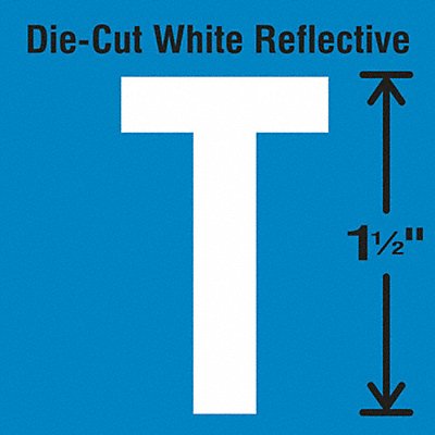 Die-Cut Reflective Letter Label T PK5