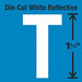Die-Cut Reflective Letter Label T PK5