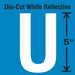 Die-Cut Reflective Letter Label U PK5