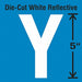 Die-Cut Reflective Letter Label Y PK5