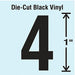 Die Cut Number Label 4 10 Cards PK10