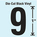 Die Cut Number Label 9 10 Cards PK10