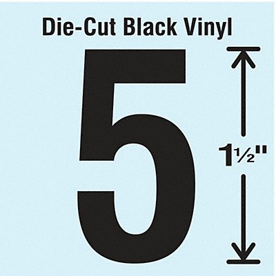 Die Cut Number Label 5 10 Cards PK10