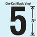 Die Cut Number Label 5 10 Cards PK10