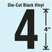 K8352 Die Cut Number Label 4 10 Cards PK10